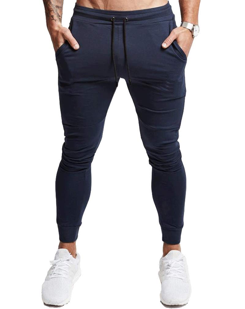 EVERWORTH Men's Joggers Sweatpants Men's Slim Jogger Pants Tapered Gym Running Workout Pant with Deep Pockets Navy US L Tag XXL - Image 2